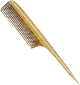 LWBTOSEE Anti-Static Natural Sandalwood Combs Portable Hair Salon Wood Comb Rat Tail Brush Hairdressing Styling Tool Hair Care Hair Comb