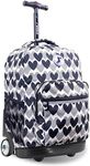 J World Sunrise Kids Rolling Backpack for Girls Boys. Roller Bookbag With Wheels For School, Heart Dot, 18", Sunrise Kids Rolling Backpack for Girls Boys Teen. Roller Bookbag With Wheels