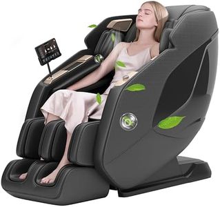 Real Relax 4D Massage Chair Full Body, Zero Gravity SL Track Recliner with Backlit Toch Pad, Negative Ion Purification, Aromatherapy, 20 Auto Modes, Yoga Stretching, Auto Body Scan, Black