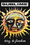 Sublime 40 Oz to Freedom Music Album Poster Debut Album Sunny Mushroom Face Trippy Cool Wall Decor Art Print Poster 24x36