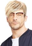 Kaneles Mens Wig Blonde Short Wig Natural Hair Replacement Synthetic Costume Halloween Hair Wigs (Light Blonde)