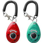 Pet Training Clicker with Wrist Strap - Dog Training Clickers (Red + Bluegreen)