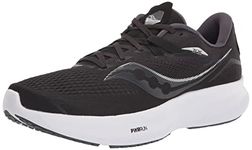 Saucony Men's Ride 15 Walking Shoe, Black/White, 10 UK