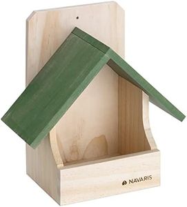 Navaris Small Bird Nesting Box - Wood Nest for Robin, Hummingbird, Parakeet, Bluebird - Perch House for Outdoors Birdhouse Birds - Made of Pine Wood