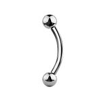 JEWEL BARREL Curved Barbells Eyebrow Piercing Banana Bar Jewellery Rook Daith Ear Anodized Steel 16G (1.2m) 6mm 8mm Length with 3mm Balls (Silver, 6)