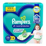 Pampers All round Protection Pants,Double Extra Large size(15-25kg) baby diapers (XXL)14 Count,Anti Rash diapers, Lotion with Aloe Vera