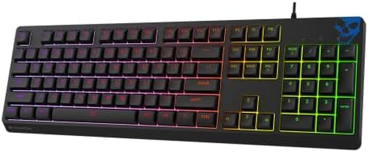 EvoFox Deathray RGB Gaming Keyboard | 16 Million True Prism Colors | 7 Backlight Effects and 1 Custom Effect | Silent Membrane Keys | 19 Anti Ghosting and Windows Lock Key | Braided Cable | (Black)