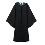 YLYGJGL Magician Robe Cosplay Adult Teens,Black Wizard Hooded Cloak Halloween Movie Role Play Costume Cape