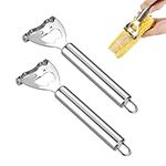 LUTER 6.7x2.16x0.79inch Corn Cob Peeler Tool, 2pcs Corn Cutter Stainless Steel Corn Peeler Scraper with Corkscrew Premium Ergonomic Handle Corn Stripper for Kitchen Meals Making