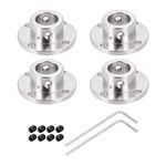 Rebower 12mm Rigid Flange Coupling Connector Motor Coupler (w 8pcs Screw M2 Hex Wrench),[for DIY Stepper Motors]-4 Pack