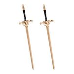 2 Pcs Sword Hair Pins, Hair Stick Metal, Headdress Chinese Style Hair Accessories for Girls, Elegant Women Hair Chopsticks Vintage Simple for Bun Chignon Decorative Hair Holder (Gold)