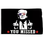 Probsin Trump 2024 Flag 3x5 Ft Double Sided You Missed Funny Shooting Election Flag Banner Party Supplies Yard Signs Home Decor Hanging Poster for College Room Man Cave Welcome Photo Backdrop