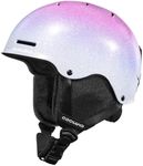 Odoland Ski Helmet, Shinning Snowboard Adult Helmet, 10 Cooling Vents, Dial Fit Snow Helmet for Women Men with ABS Shell, Safety-Certified, Goggles Compatible,Fantasy Pink,S