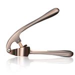 Garlic Press Mashed Garlic Crusher Chopper Garlic Puree Maker with Silicone Peeler Roller and Cleaning Brush,Zinc Alloy Heavy Soft-Handled (Antique Copper)