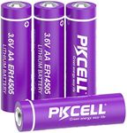 PKCELL ER14505 AA 3.6V Lithium Battery 2400mAh Li-SOCl2 Non-Rechargeable Battery for Water Electricity Meter Gas PLC Sensor Garage Door，4 Pack