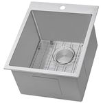 Ruvati Topmount Laundry Utility Sink 18 x 22 x 12 inch Rounded Corners Deep 16 Gauge Stainless Steel - RVU6018