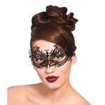 Metal Laser Cut Eye Mask - Matt Black Fancy Dress Accessory