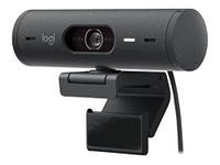 Logitech Brio 500 Full HD Webcam with Auto Light Correction, show Mode, Dual Noise Reduction Mics, Webcam Privacy Cover, Works with Microsoft Teams, Google Meet, Zoom, USB-C Cable, Streaming -Graphite