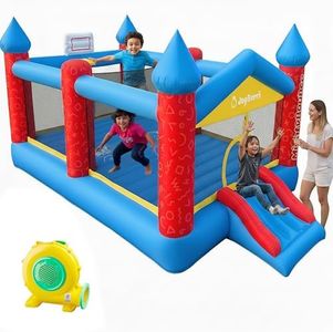 JoyBerri Bounce House Waterslide - Inflatable Water Bounce House with Water Slide, Trampoline, Splash Pool, Climbing Wall - Heavy Duty Bouncy House for Kids Outdoor - Includes Air Blower & Carry Bag
