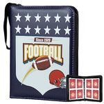 Football Card Binder Collection Sleeves - Zipper Binder Collect 400 Cards with 50 Removable Page Carrying Case Binder Book Folder Storage for Rugby Cards and Display Storage Collection