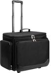 Rolling Makeup Train Case, Professional Hairstylist Traveling Bag, Extra Large Cosmetology Case on Wheels, Hairdresser Bag with Heat Resistant Lining for Hot Hair Tools Cosmetic Organizer Trolley