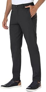 PULI Waterproof Golf Pants for Men Slim Fit Stretch Work Casual Tapered Pants Lightweight Dress Pants with Pockets Black,30Wx30L