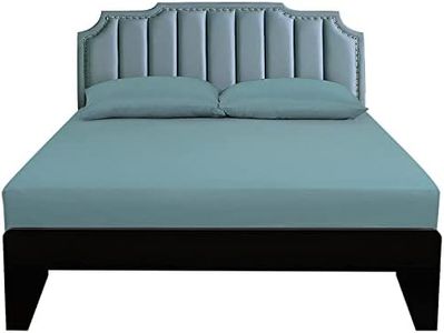 Lirex Fitted Sheet, King Size 100% Egyptian Cotton 300 Thread Count Soft Breathable Fitted Sheet, 100x190cm, Blue