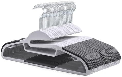 House Day Paquete de 20 perchas de plástico (apertura en forma de S) con goma y barra horizontal, perchas de plástico antideslizantes, giratorias de 306° que ahorran espacio para adultos, perchas