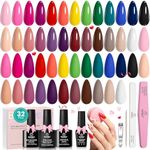 beetles Christmas Gel Polish 25 Colours Gel Nail Set Nude Blue Pink Red Green Chic Outfits Collection with 3Pcs Base Top Coat Gel Autumn Winter Manicure Kit Salon DIY Home Gift for Women Girls