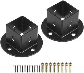 uxcell 2pcs Square Floor Flange, 2" X2" Post Base Brackets Kit Wall Mount for Deck Railing Mailbox, Black