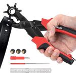 XOOL Revolving Punch Plier Kit, Leather Hole Punch Set for Belts, Watch Bands, Straps, Dog Collars, Saddles, Shoes, Fabric, DIY Home or Craft Projects, Heavy Duty Rotary Puncher, Multi Hole Sizes Make