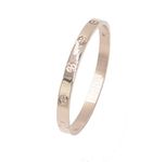 Luxury Gold-Plated Stainless Steel Simple Style Love Bangle Bracelet for Women (Rose)