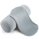 Newwiee 2 Pcs Cervical Neck Roll Pillow Cover with Zipper Round Pillow Covers Neck Roll Pillow Case Cylinder Soft Bolster Pillowcases for Cylindrical Cushion, Pillow Case Only (Gray,14 x 7 Inch)