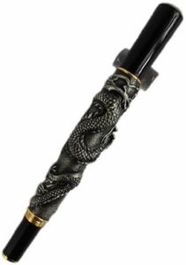 Gullor Advanced Fountain Pen Jinhao Chinese Dragon Antique Gray Silver Heavy Gift Pen