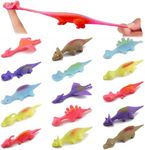 15 Pcs Slingshot Dinosaur Finger Toys, catapult toys as fun as slingshot chicken, cute shapes, more colors, Great for Flying Games and Party Favors.