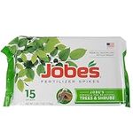 Jobe’s Tree Fertilizer Spikes, 16-4-4 Time Release Fertilizer for All Shrubs & Trees, 15 Spikes per Package