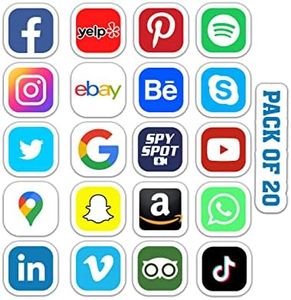 IMPERIAL VIBES – Social Media Icons Sticker – Vinyl Sticker for Car, Truck, and Van– Indoor and Outdoor Use for Laptop – Waterproof Decal for Mobile and Water Bottle – Removable Window Decal – Imp– 16