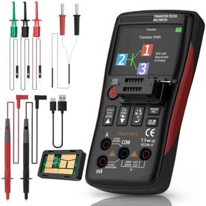 Multimeter With Transistor Tester, 25000 Counts TRMS, Recording and Monitoring Data Mode, Resistance, Capacitance, Diode, Frequency, NCV, Current Voltage Tester