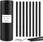 Dlicoda Willow Charcoal Sticks, Natural Willow Charcoal Pencils for Artists, Beginners, Students, Great for Sketching, Drawing, and Shading, Pack of 25 (5-7, Millimeters)