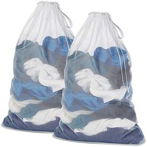 DoGeek -Sac à Linge - Filets de Lavage Sac a Linge-Sacs de Blanchisserie pour Protèger Les vêtements à Laver en Machine - Lot de 2 - Blanc