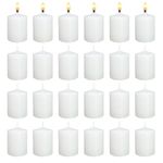 HOSVOT White Votive Candles 15 Hour Burn Time Unscented Candles Votives Bulk Pack of 24 Small Pillar Candles