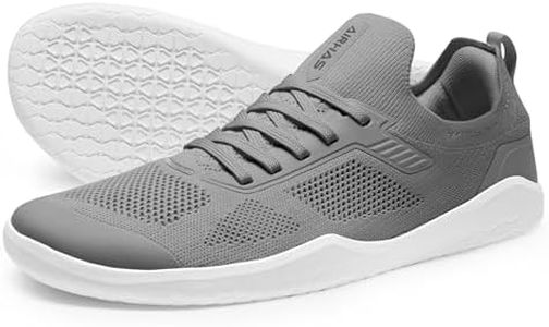 AIRHAS Men's Barefoot Shoes Zero Drop Wide Toe Box Minimalist Gym Shoes for Men Deadlift Cross Training Sneakers (Dark Grey,7.0)
