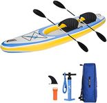 Freein Inflatable Kayak 12 6 with 2 Seat, Adjustable Aluminum Paddles and Double Action Hand Pump, Kayak 2 Person