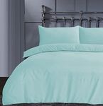 Linen Home King Size Duvet Set Spa Blue - Soft & Breathable Microfibre Kingsize Duvet Cover with 2 Pillowcases, Easy Care Wrinkle Free King Bedding Set of 3 Pcs (King, Spa Blue)