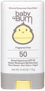 Sun Bum Baby SPF 50 Sunscreen Stick, Mineral Roll-On UVA/UVB Face and Body Protection for Sensitive Skin, Fragrance Free, Travel Size, Unscented, 0.45 Oz