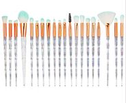 KOLIGHT 20pcs Cosmetic Makeup Brushes Set Eyeshadow Lip Brush for Beautiful Female (transparent glitter)