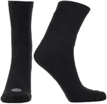 Doctor's Choice Compression Low Calf Crew Socks, Plantar Fasciitis, Achilles Tendonitis & Arch Support For Men & Women, 1 Pair, Black/Large