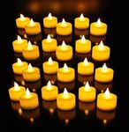 Led Tea Light Candle Diva 12 pcs Flameless LED Battery Operated Tealights, Smokeless Acrylic Decoration, Christmas,Birthday, Diwali Decorative Candles Amber Yellow