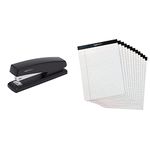 Amazon Basics Stapler (3-Pack) | Legal/Wide Ruled 8-1/2 by 11-3/4 Legal Pad (50 Sheet Paper Pads, 12 Pack)