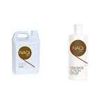 NAQI Massage Lotion, Sports Massage Lotion, Oil-Rich Massage Lotion Provides Intense Hydration; Performance, 1 x 5 litre & NAQI Massage Lotion, Sports Massage Lotion, 1 x 500ml